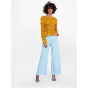 NWT! Ruffled Crocheted Sweater - Size Small